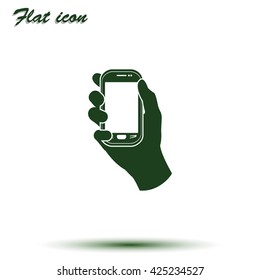 Hand holding smart phone.