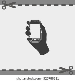 Hand holding smart phone.