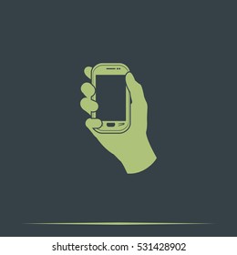 Hand holding smart phone.