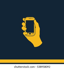 Hand holding smart phone.