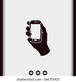 Hand holding smart phone.