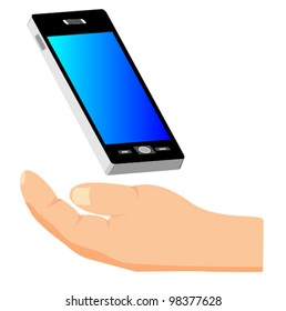 Hand holding smart phone