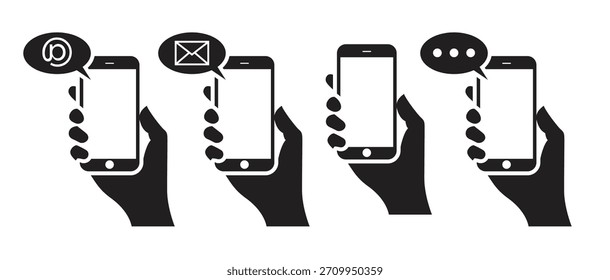 hand holding the smart phone with message e mail