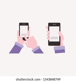 Hand holding smart phone, vector illstration