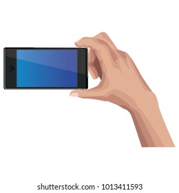 Hand holding smartphone