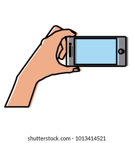 Hand holding smartphone