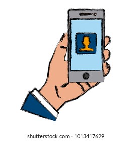 Hand holding smartphone