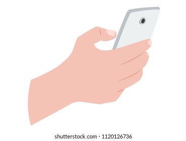 Hand holding a smartphone.