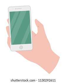 Hand holding a smartphone.