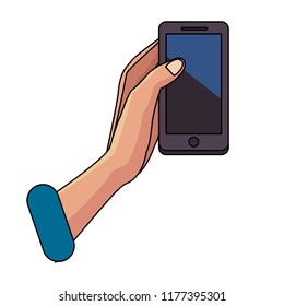 Hand holding smartphone