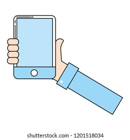 Hand holding smartphone