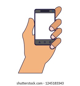 Hand holding smartphone