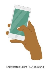 Hand holding a smartphone.