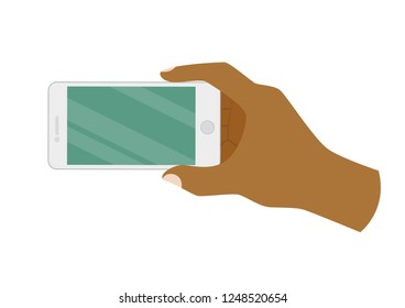 Hand holding a smartphone.