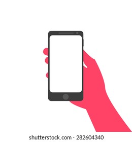 Hand holding a smartphone.