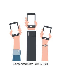 Hand holding smartphone.