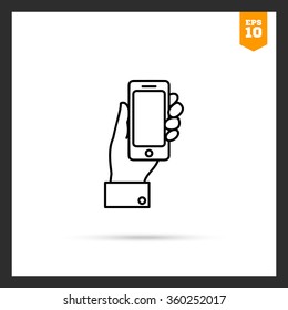 Hand holding smartphone