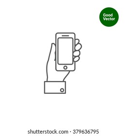 Hand holding smartphone