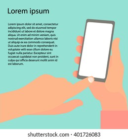 Hand holding smartphone.