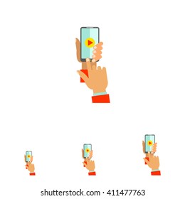 Hand holding smartphone