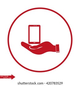 hand holding a smartphone