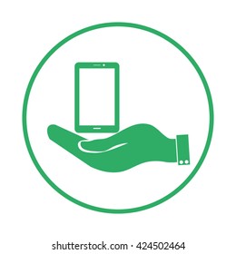 hand holding a smartphone