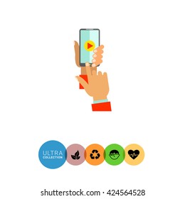 Hand holding smartphone