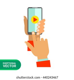 Hand holding smartphone