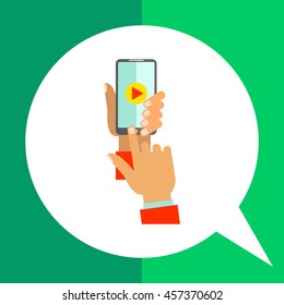 Hand holding smartphone