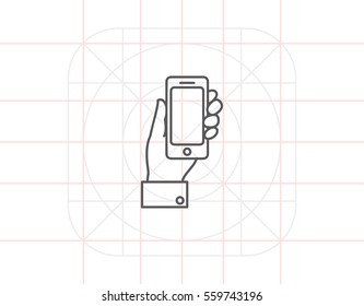 Hand holding smartphone