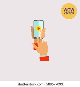 Hand holding smartphone