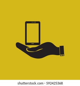 hand holding a smartphone
