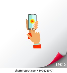 Hand holding smartphone