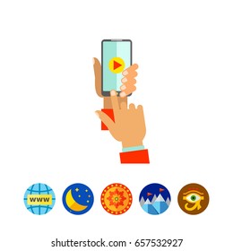 Hand holding smartphone