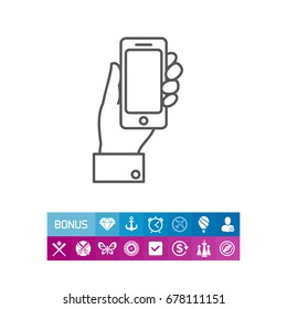 Hand holding smartphone