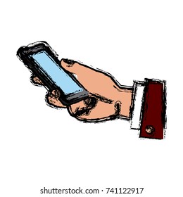 Hand holding smartphone