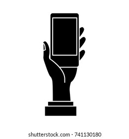 Hand holding smartphone