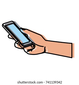 Hand holding smartphone