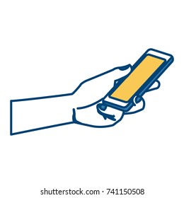 Hand holding smartphone