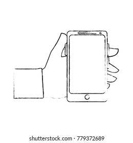 Hand holding smartphone
