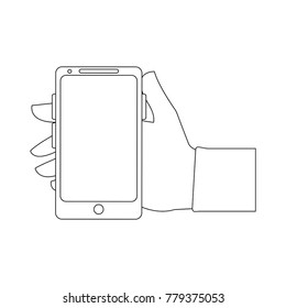 Hand holding smartphone