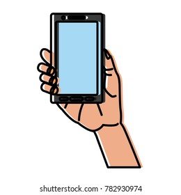 Hand holding smartphone