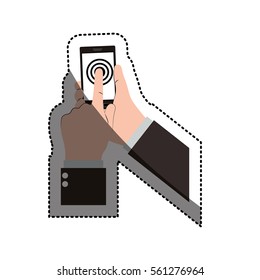 Hand holding smartphone design