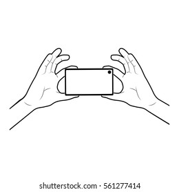 Hand holding smartphone design