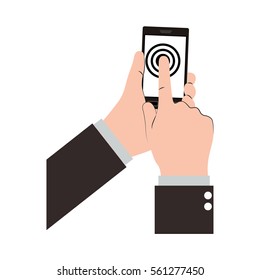 Hand holding smartphone design