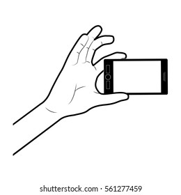 Hand holding smartphone design