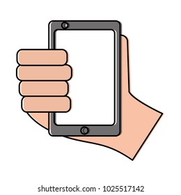 hand holding smartphone device technology