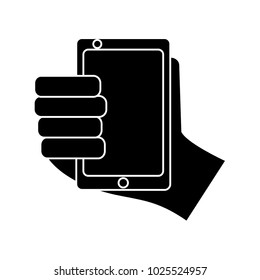 hand holding smartphone device technology