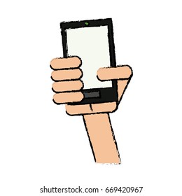 hand holding smartphone device technology