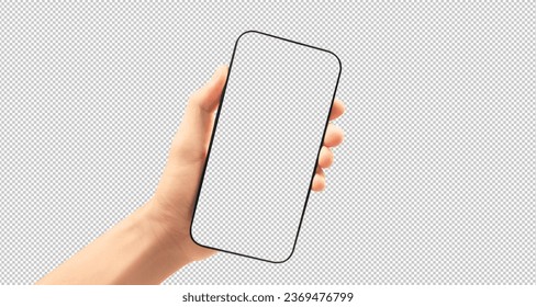 Hand holding smartphone device and touching screen in hand